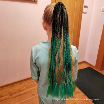 ponytail hair extensions false overhead tail with rubber elastic band  braiding rainbow hairpiece Pigtail synthetic
